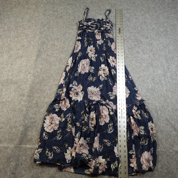 Rebecca Taylor Dress Womens Extra Small Magnolia Silk Blend Floral Midi Navy - Picture 9 of 12